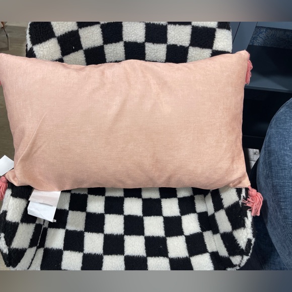 Pink Halloween Ghost Dogs Trick or Treating Embroidered Pillow Pink Tassels NWT - Picture 3 of 3